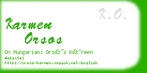 karmen orsos business card